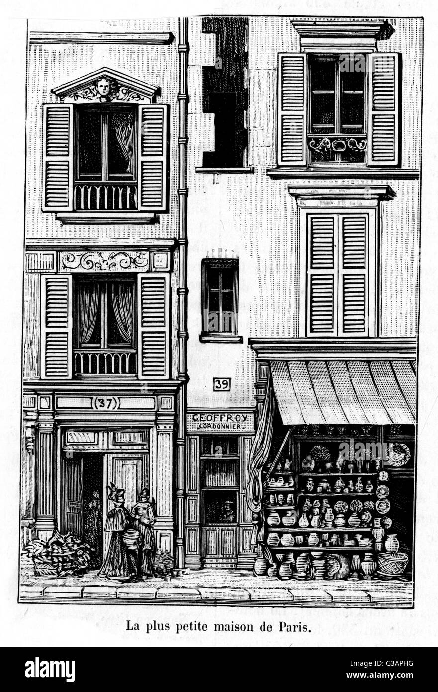 Paris France The Smallest House In The City At 39 Rue Du Chateau D Eau Date 17 Stock Photo Alamy