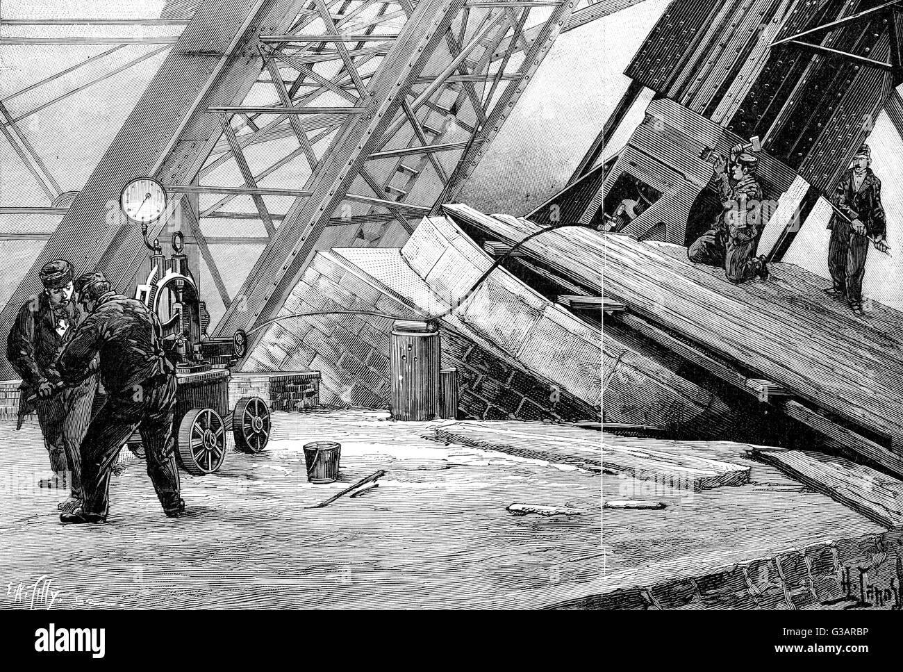 Paris, France Tour Eiffel, construction. Date circa 1889 Stock Photo