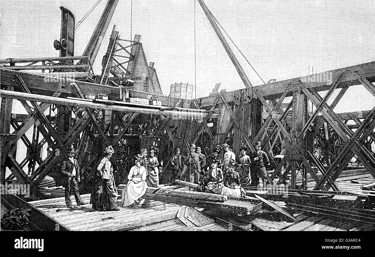 Paris, France - Tour Eiffel, construction.     Date: circa 1889 Stock Photo