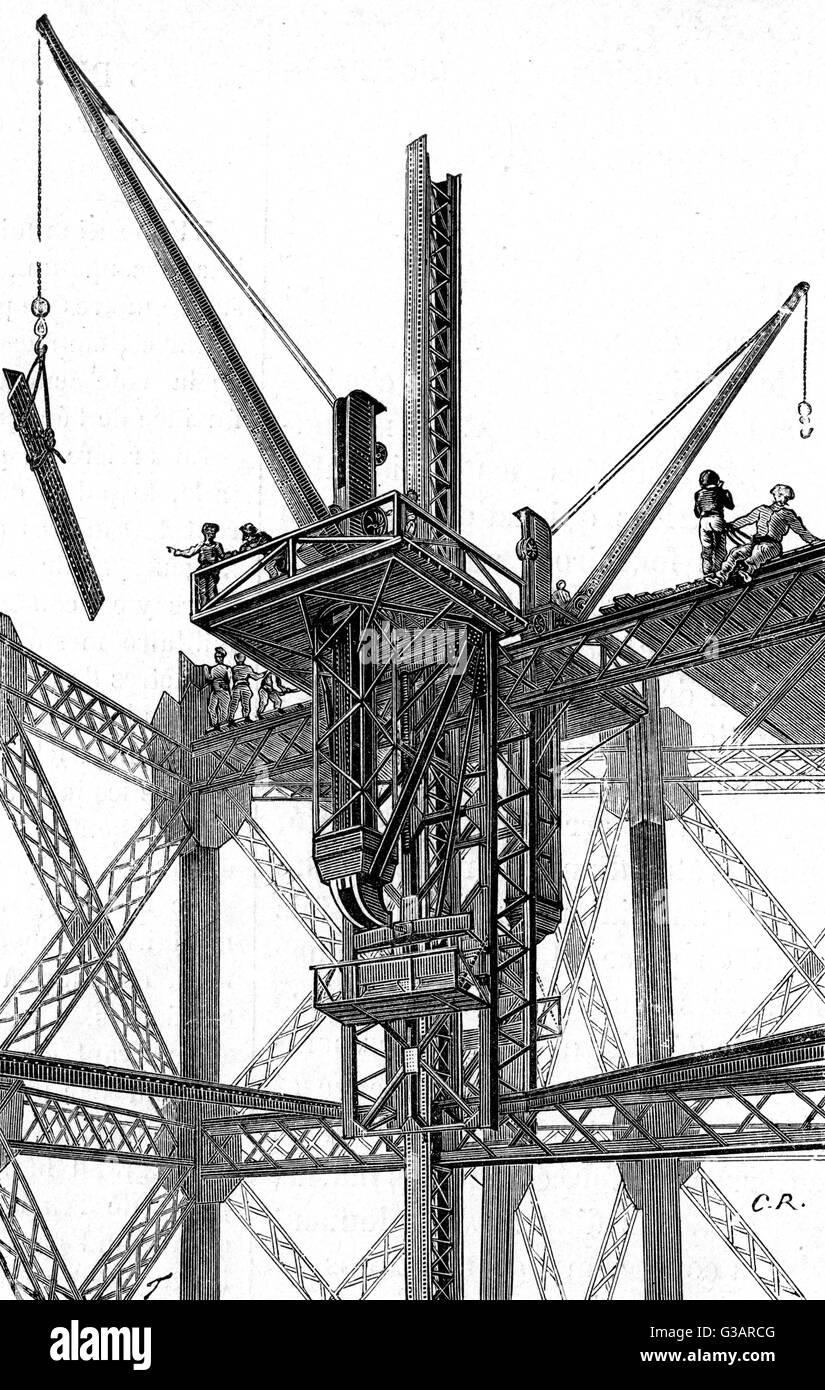 Paris, France - Tour Eiffel, Construction.     Date: circa 1888 Stock Photo