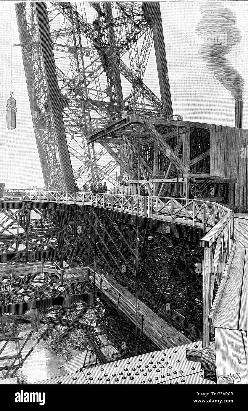 Paris, France - Tour Eiffel, Construction. Stock Photo