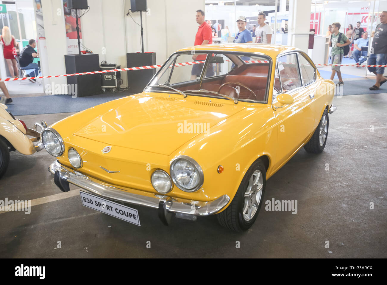 ZAGREB, CROATIA - JUNE 4, 2016 : A Fiat Fiat 850 Sport Coupe exhibited at Fast and furious street race in Zagreb, Croatia. Stock Photo