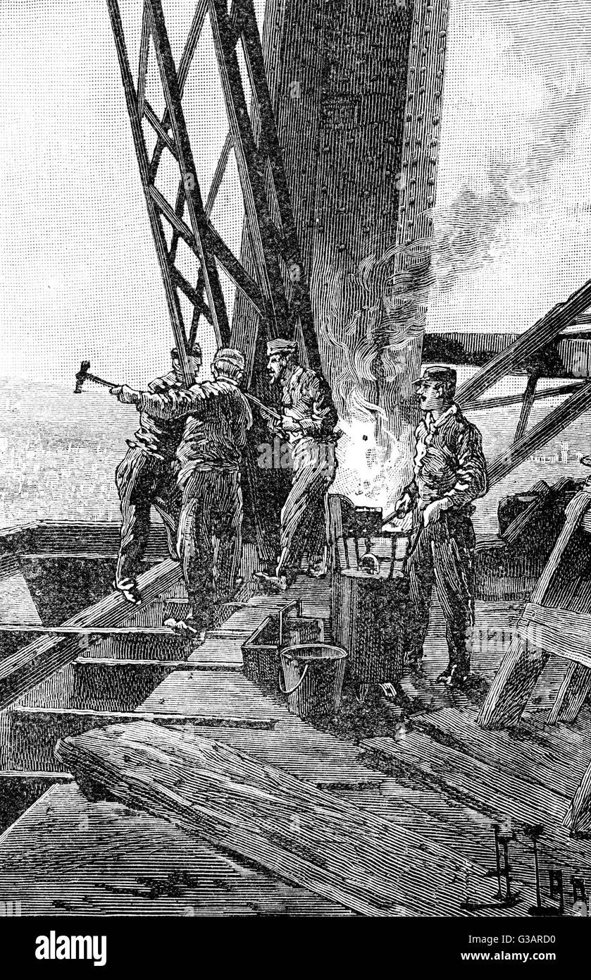 Paris, France Tour Eiffel, Construction. Date circa 1889 Stock Photo