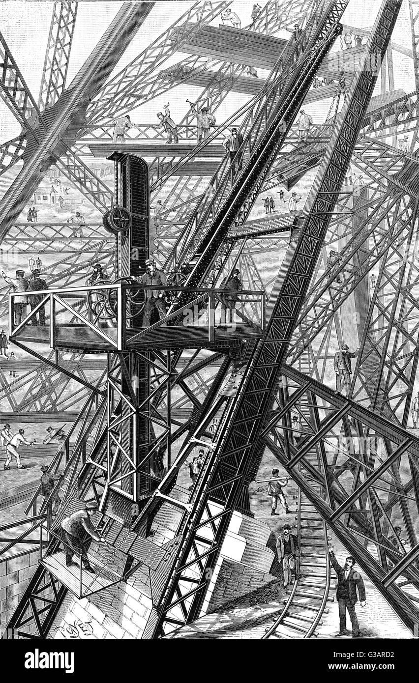 Paris, France Tour Eiffel, Construction Stock Photo Alamy