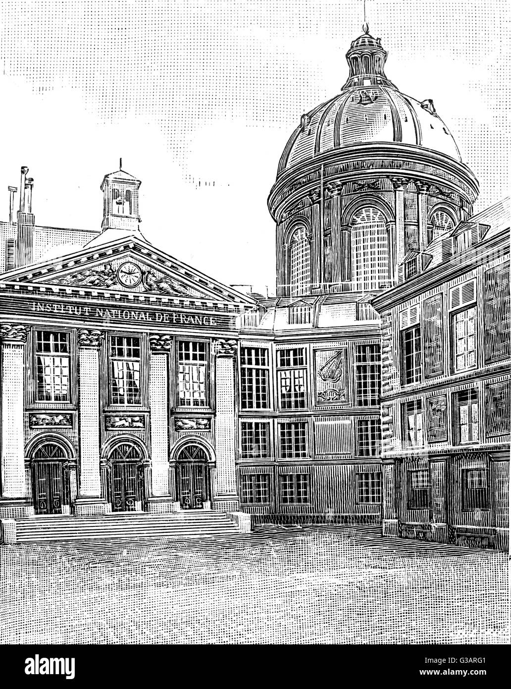 College des quatre nations Black and White Stock Photos