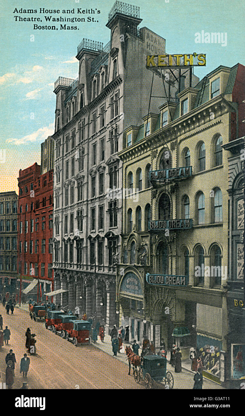 Adams House and Keith's Theatre, Boston, Mass, USA Stock Photo