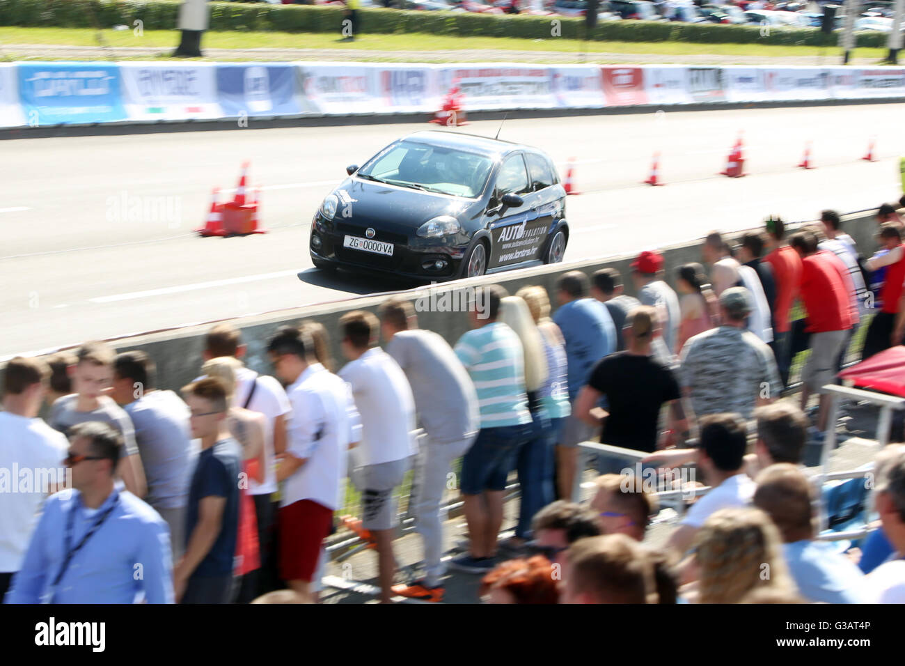 Sport car is racing at Fast and furious street race at Avenue Dubrovnik