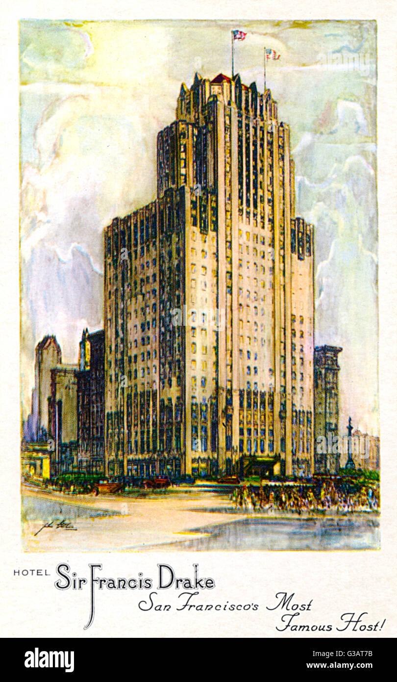 Hotel Sir Francis Drake, San Francisco, California, USA. Date circa