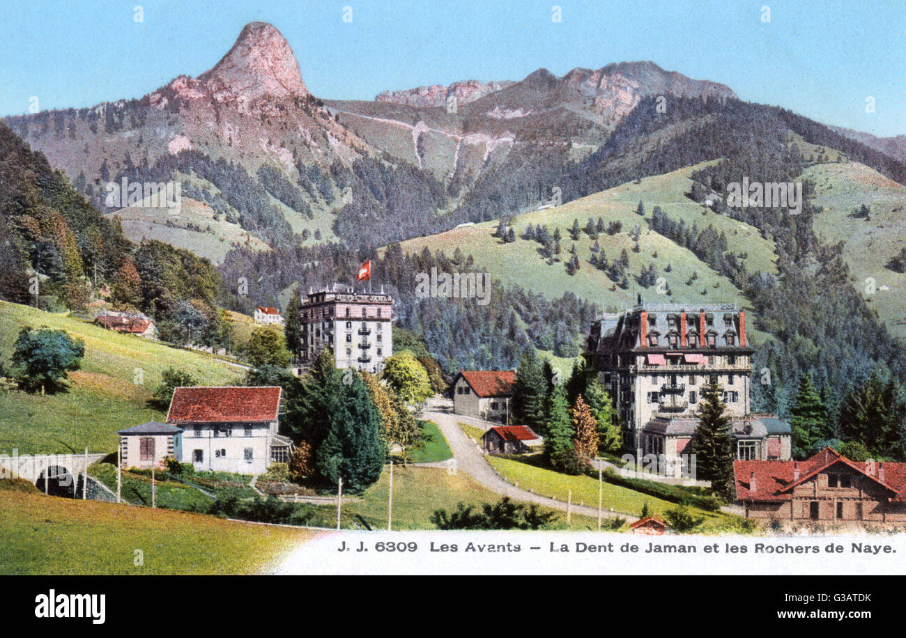 Dent de Jaman and Rochers de Naye, Vaud, Switzerland Stock Photo