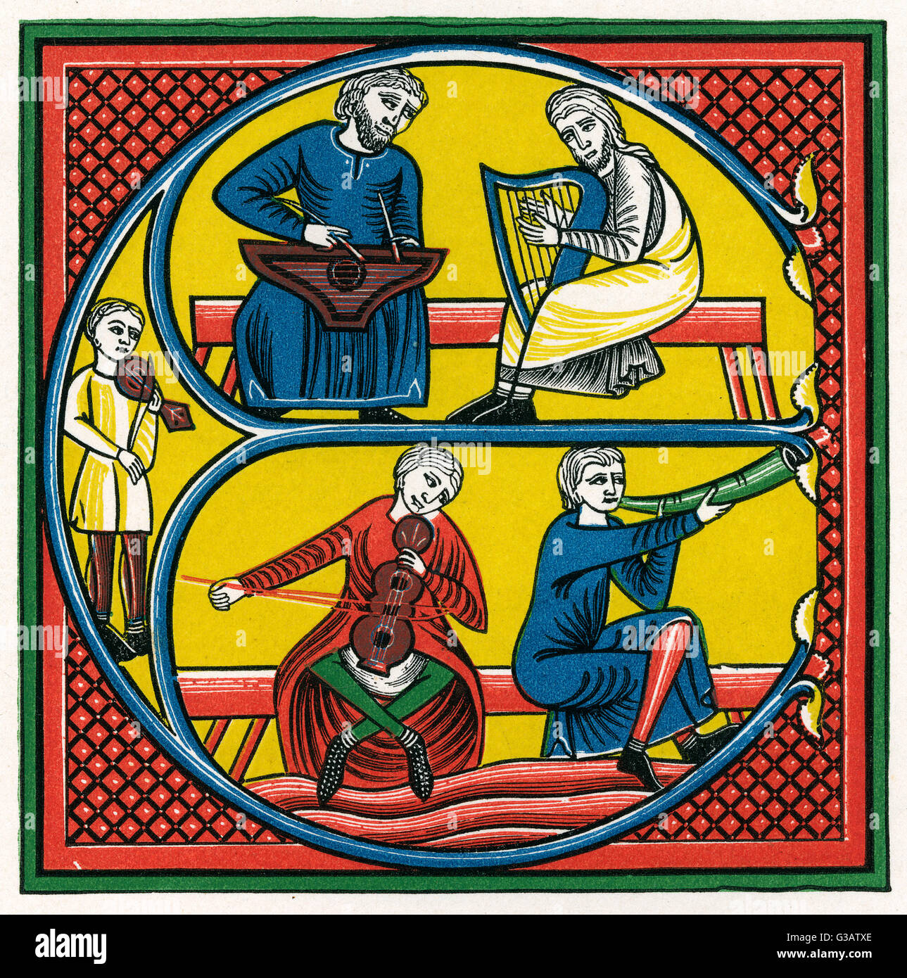 Medieval Illuminated Letters Stock Photos & Medieval Illuminated