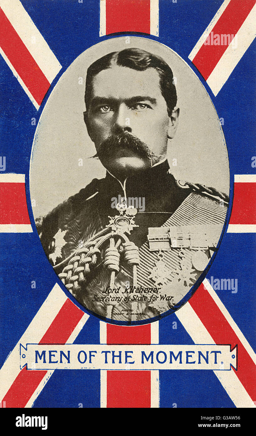 Lord Kitchener Men of the Moment Union Flag surround Stock Photo