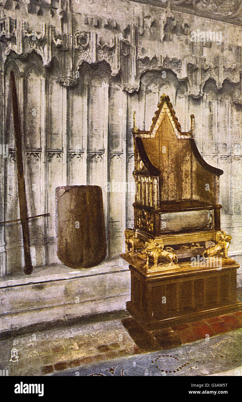 Westminster Abbey, London - The Coronation Chair Stock Photo