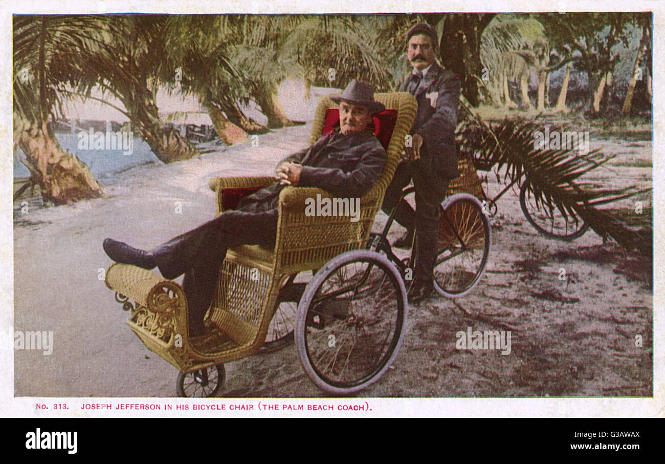 Joseph Jefferson in his bicycle Chair (The Palm Beach Coach) Stock Photo