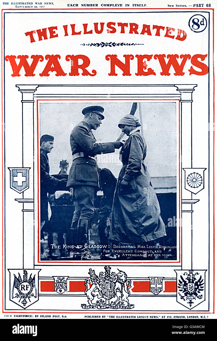 Illustrated War News - King decorates munition worker Stock Photo