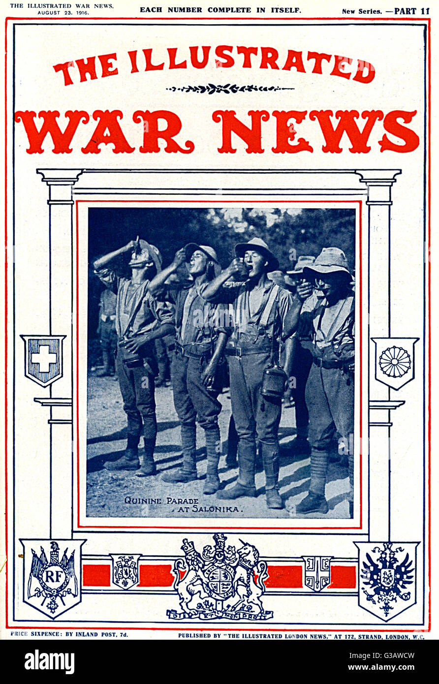 Illustrated War News - Quinine parade in Salonika Stock Photo
