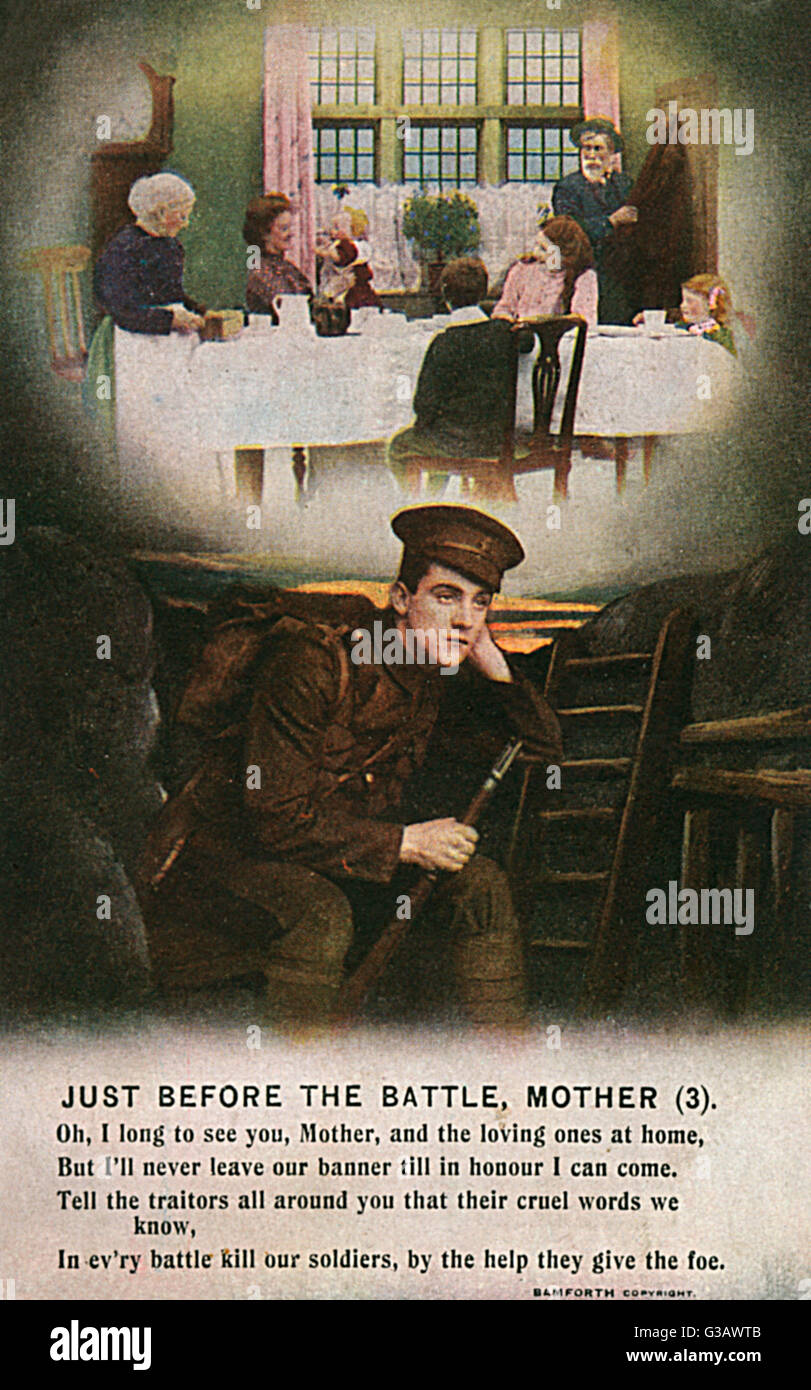 WW1 SOLDIER SONG CARD Stock Photo Alamy