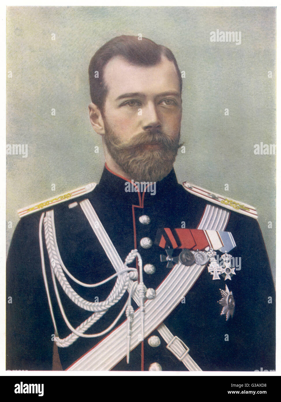 NIKOLAY ALEKSANDROVICH TSAR NICOLAS II  Ruled 1894-1917       Date: 1868 - 1918 Stock Photo
