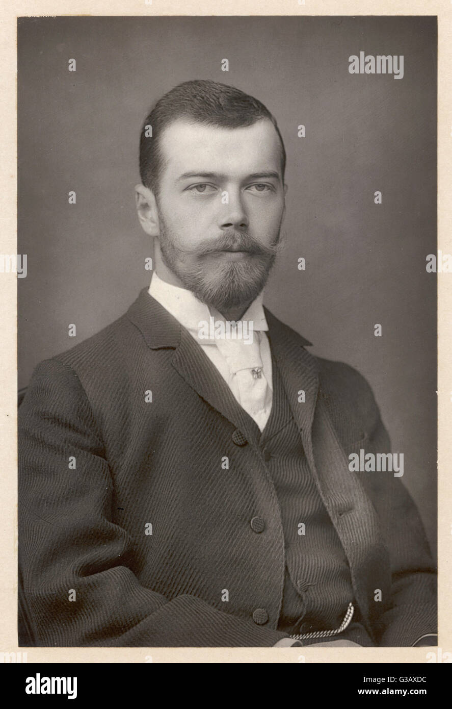 NIKOLAY ALEKSANDROVICH TSAR NICOLAS II  Ruled 1894-1917       Date: 1868 - 1918 Stock Photo