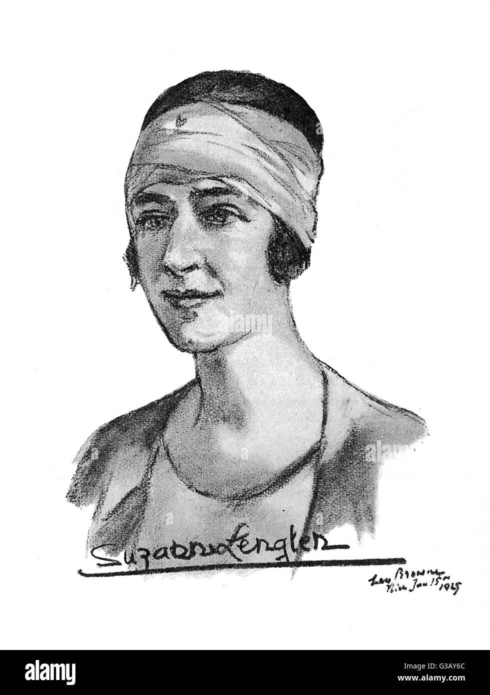 Suzanne Rachel Flore Lenglen (1899-1938), French tennis player, nicknamed La Divine by the French press.        Date: 1925 Stock Photo