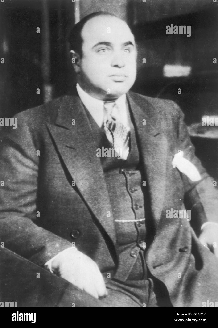 Alphonse 'Scarface' Capone,  Chicago gangster         Date: 1931 Stock Photo