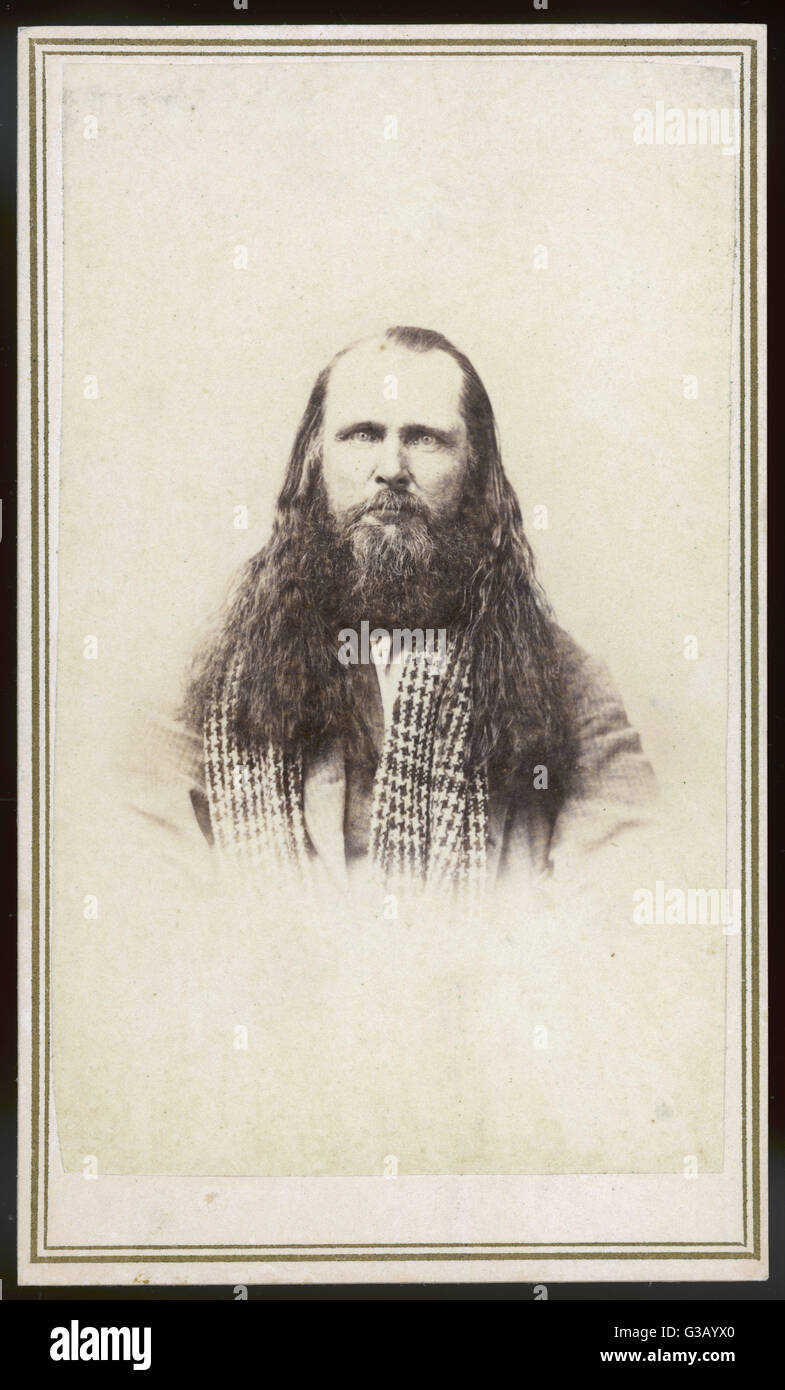 ORRIN PORTER ROCKWELL  American frontiersman, Utah  pioneer and reputed Mormon  'Destroying Angel',  photographed in June 1866     Date: 1813 - 1878 Stock Photo