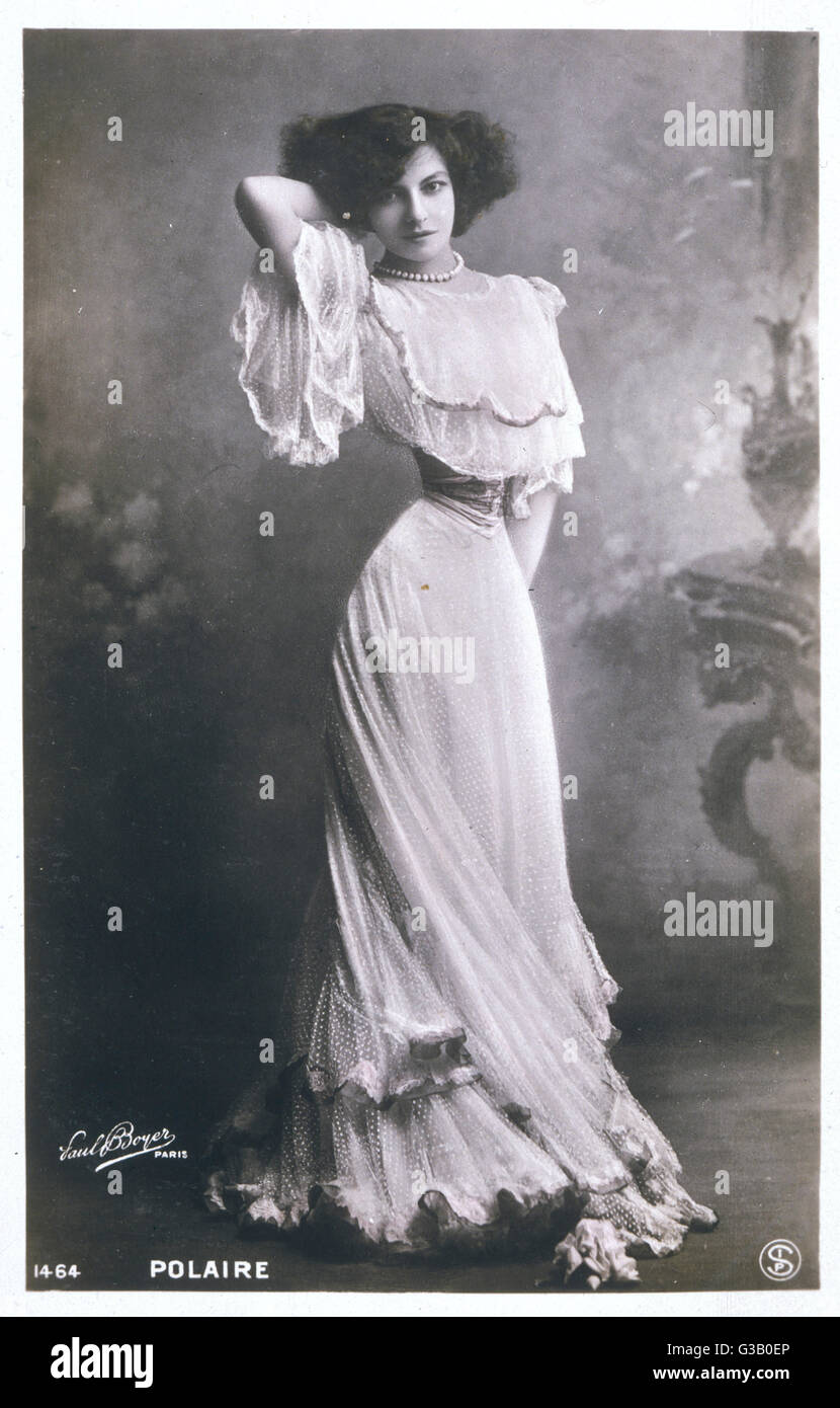 POLAIRE French music hall entertainer, in an elegant white dress Date: late  19th century Stock Photo - Alamy