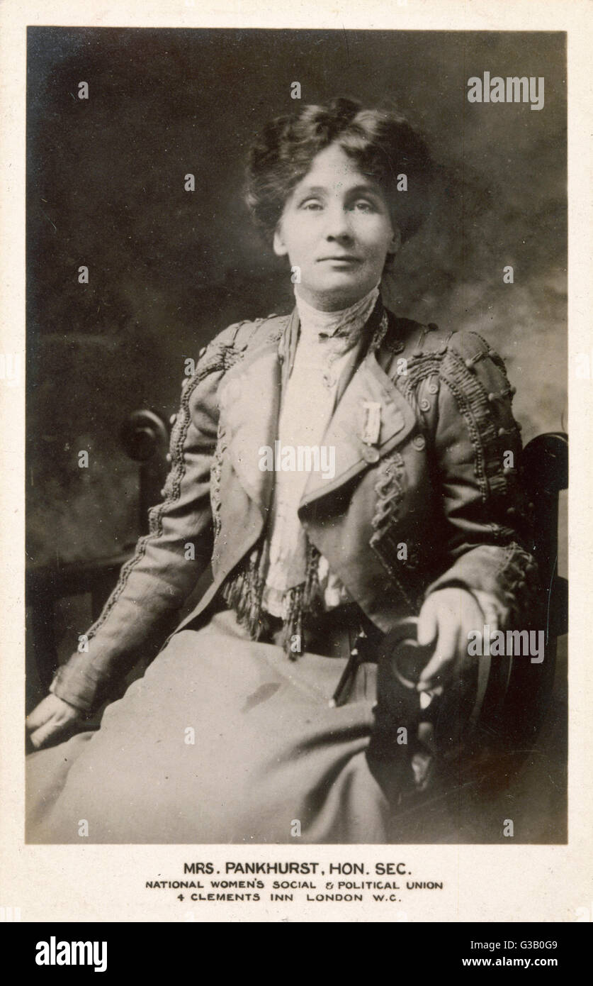 EMMELINE PANKHURST  Leading Suffragette &amp; founder  of the Women's Social &amp;  Political Union.      Date: 1858 - 1928 Stock Photo