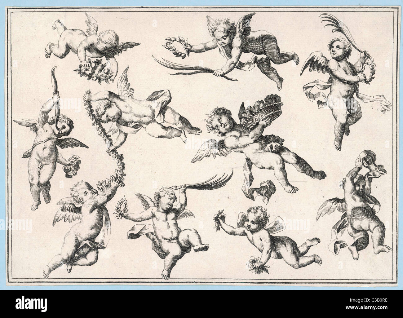 A selection of cherubs in various positions Stock Photo Alamy