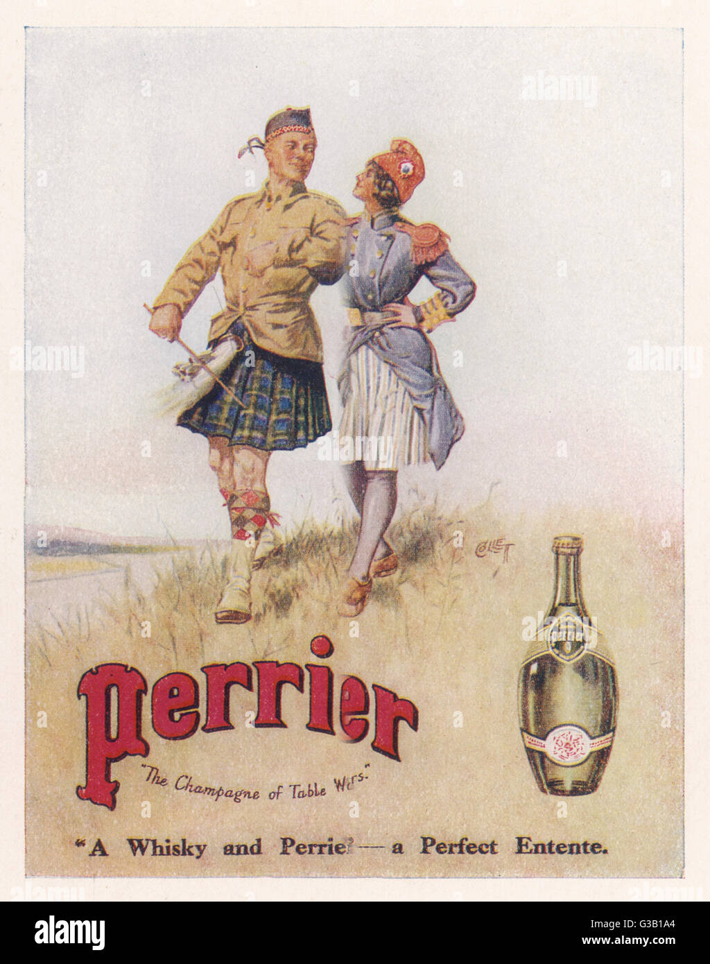 PERRIER WATER  Goes well with whisky        Date: 1914 Stock Photo