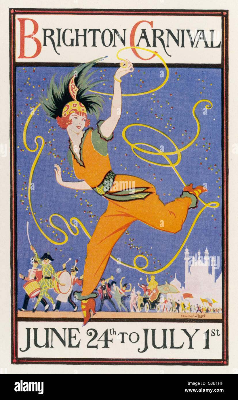 Poster for the  Brighton Carnival 24 June to 1 July       Date: circa 1924 Stock Photo