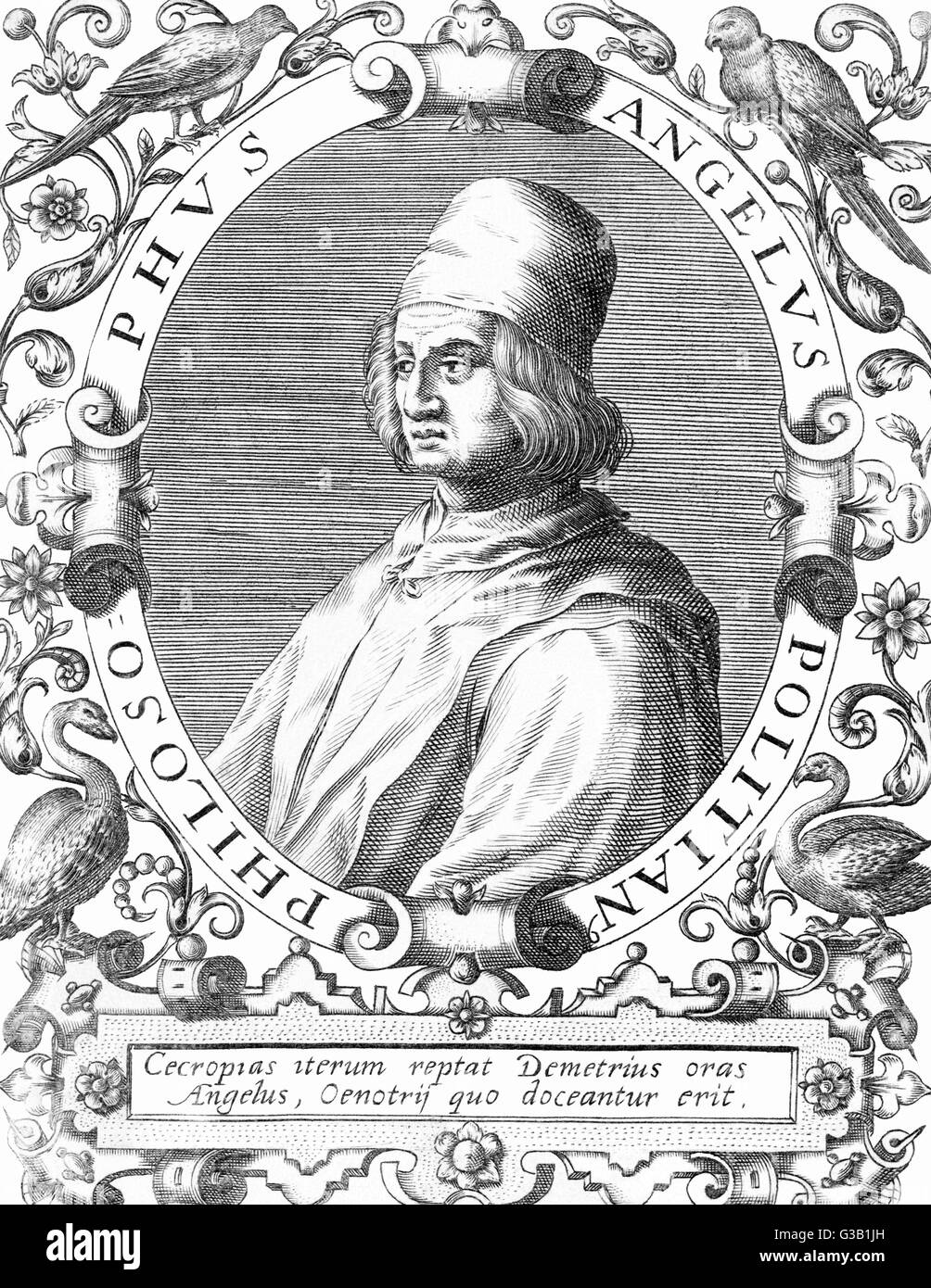 ANGELO POLIZIANO  Italian humanist writer        Date: 1454 - 1494 Stock Photo