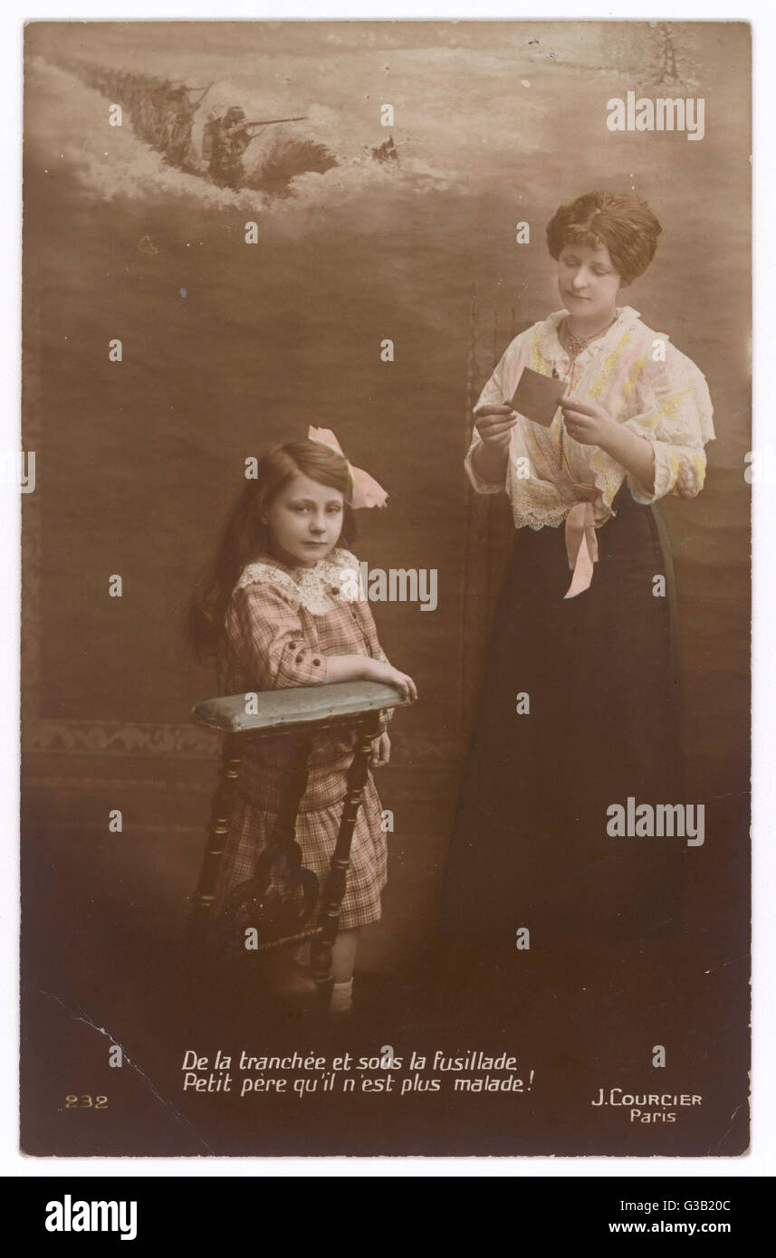 WW1 POSTCARD AT HOME Stock Photo Alamy