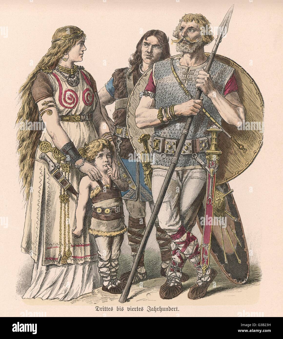 German Men - Women - 4th century Stock Photo