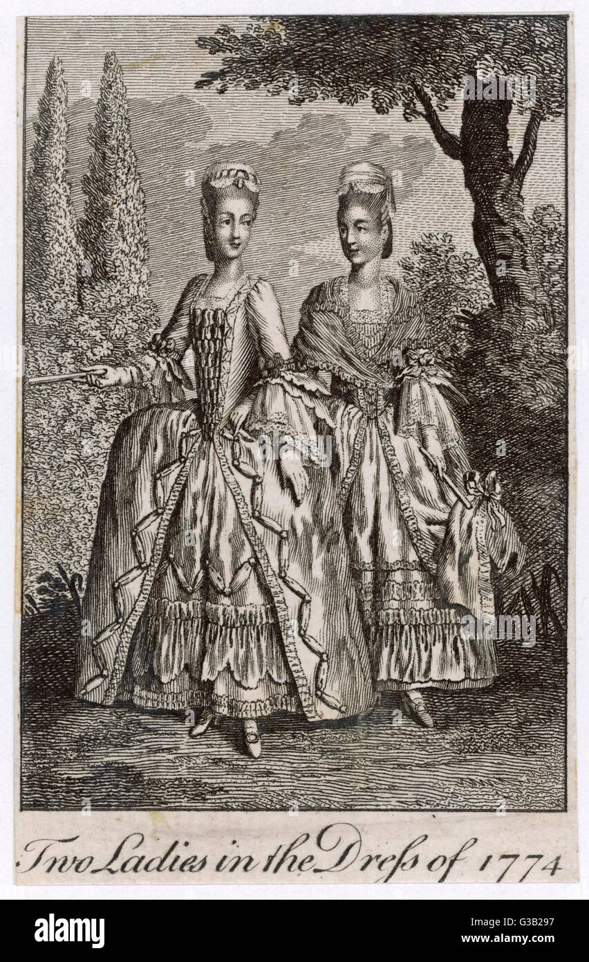 Ladies Fashions 1774 Stock Photo