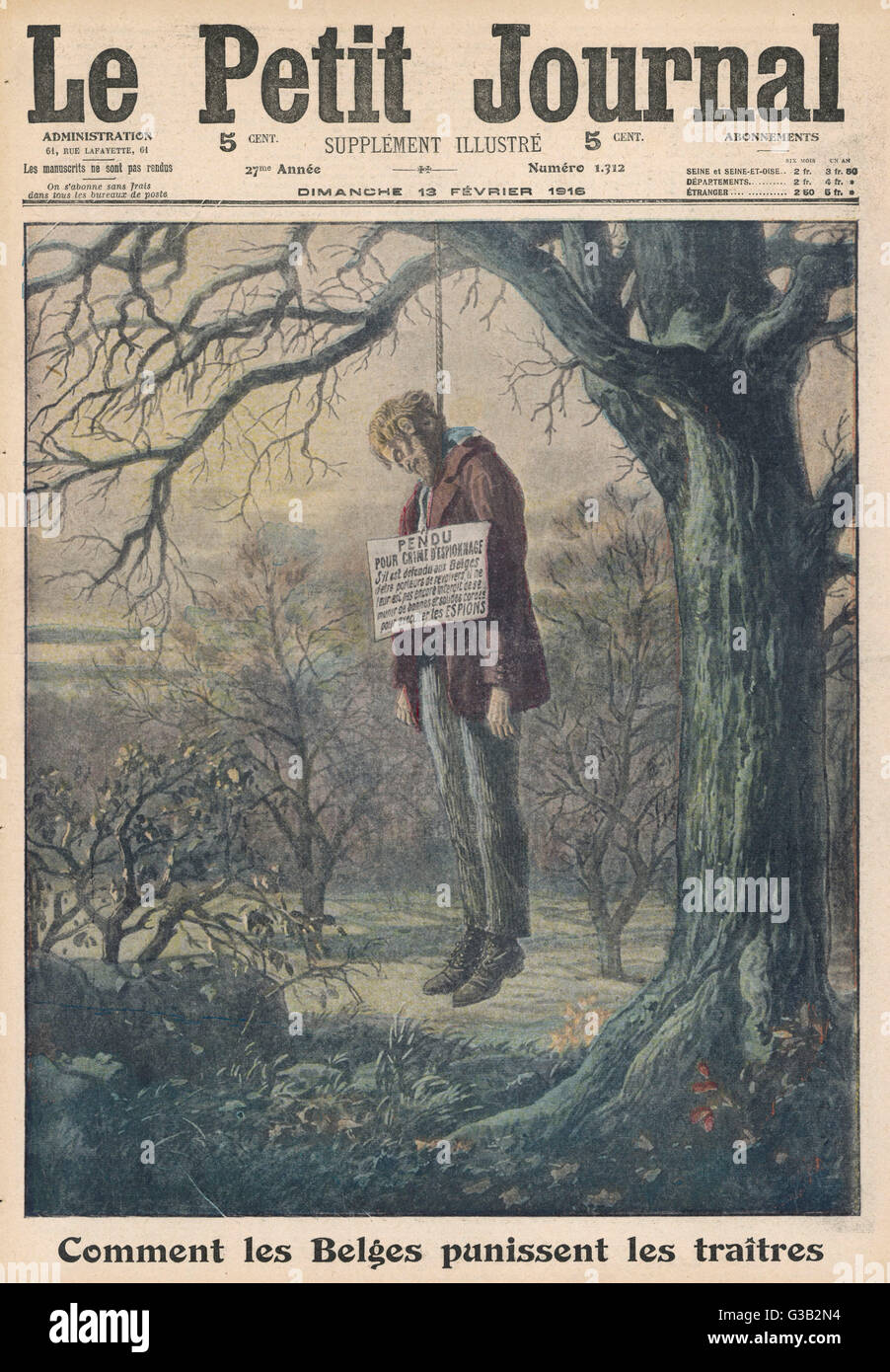 WWI/COLLABORATOR HANGED Stock Photo