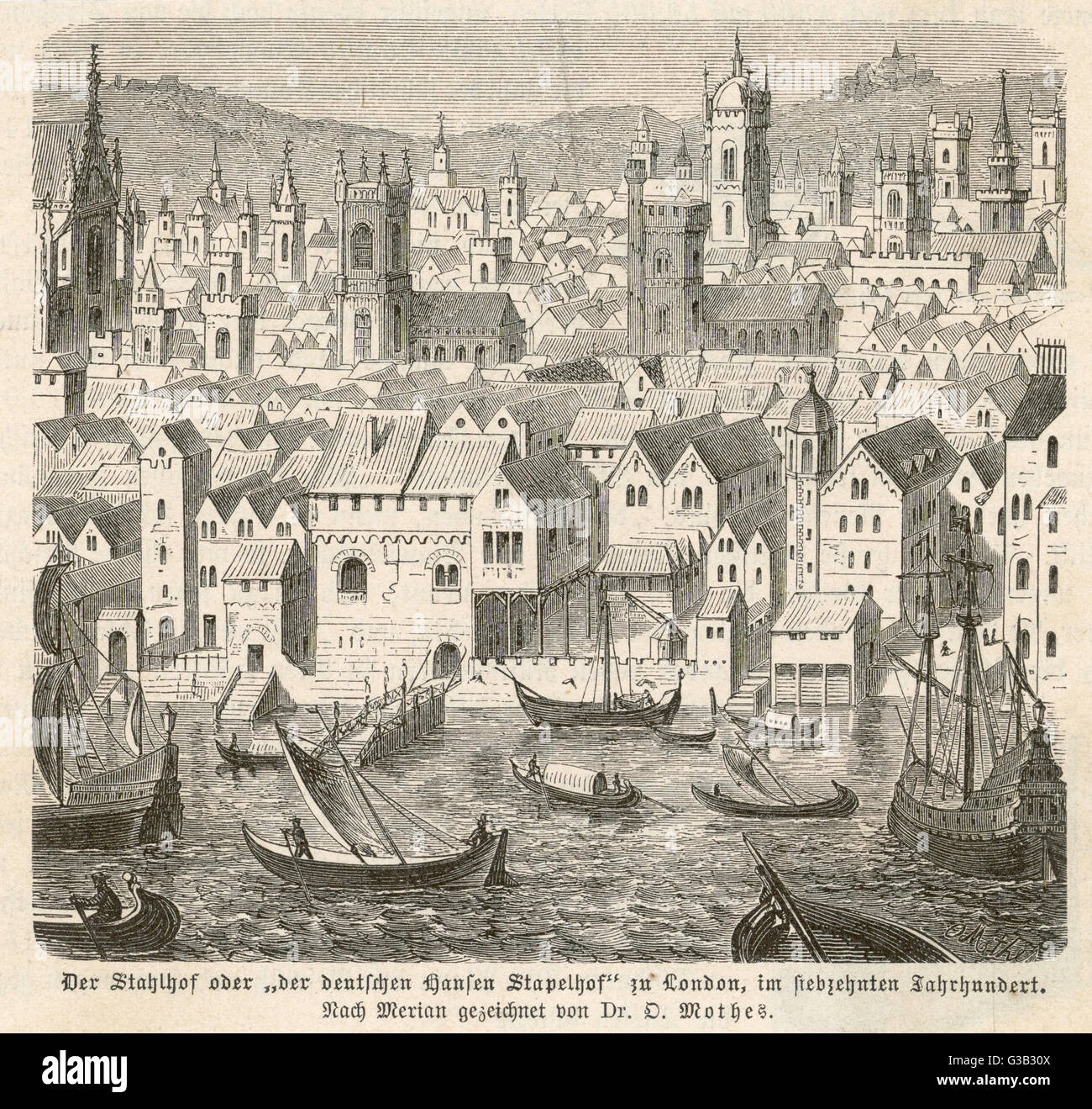 The Hanseatic League's depot in London Date: 16th century Stock Photo