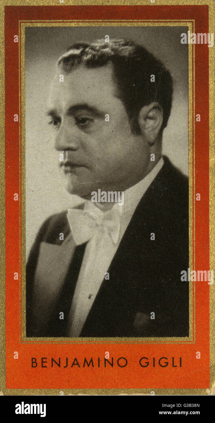 BENIAMINO GIGLI  Italian operatic tenor        Date: 1890 - 1958 Stock Photo