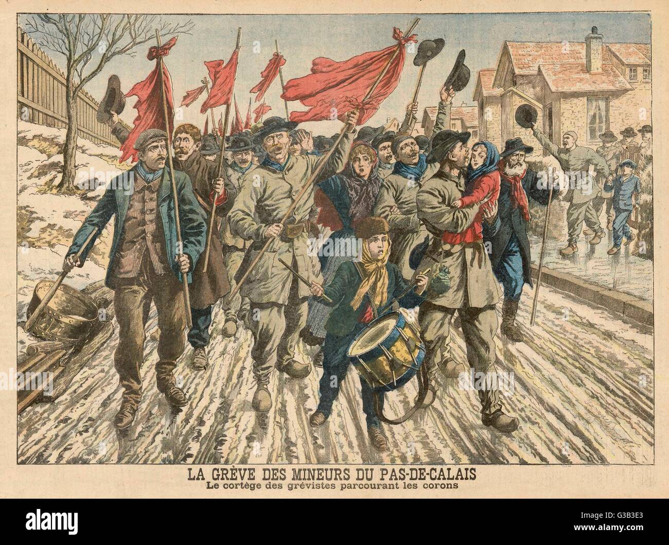 FRENCH MINERS STRIKE Stock Photo