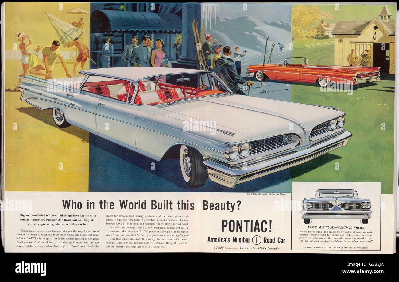 Pontiac car - 1958 advertisement Stock Photo