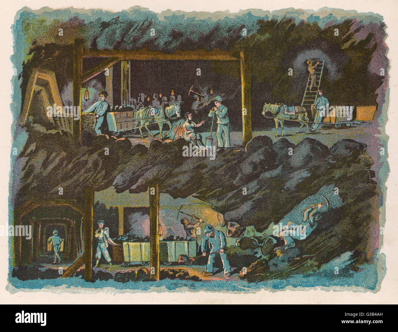 Mine Workings - 1880's Stock Photo