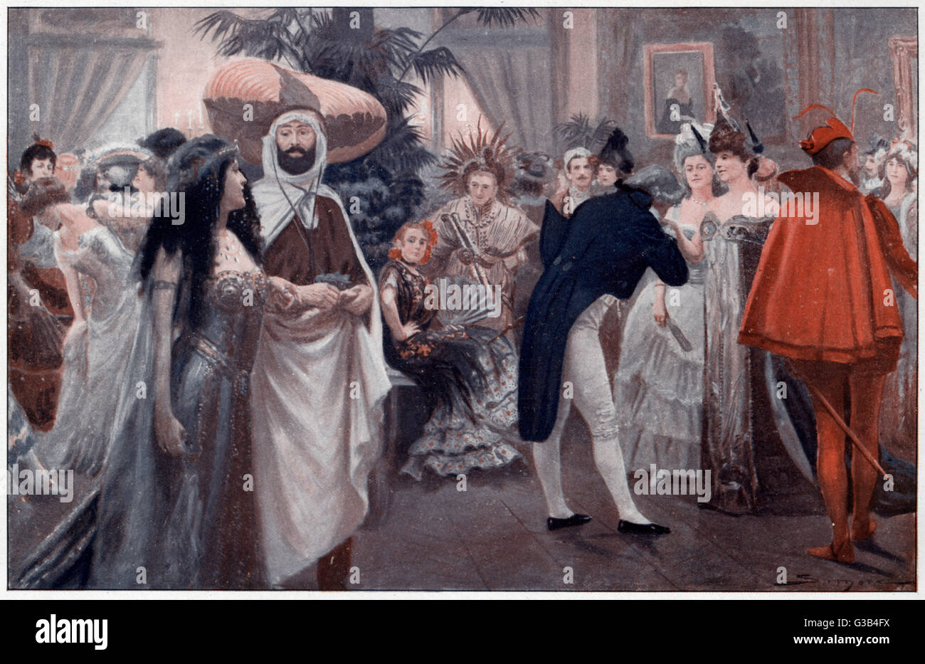 FANCY DRESS BALL 1900 Stock Photo