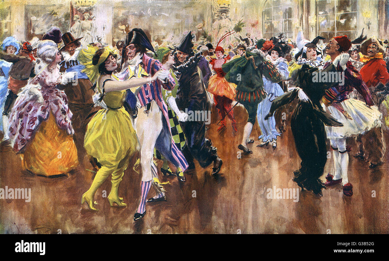 A fancy dress ball at the Savoy Hotel, London Date 1914 Stock Photo Alamy