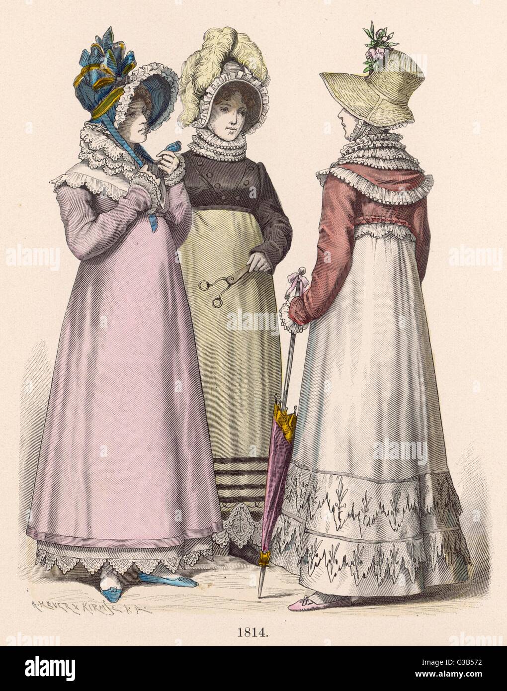 Fashions of 1814 Stock Photo