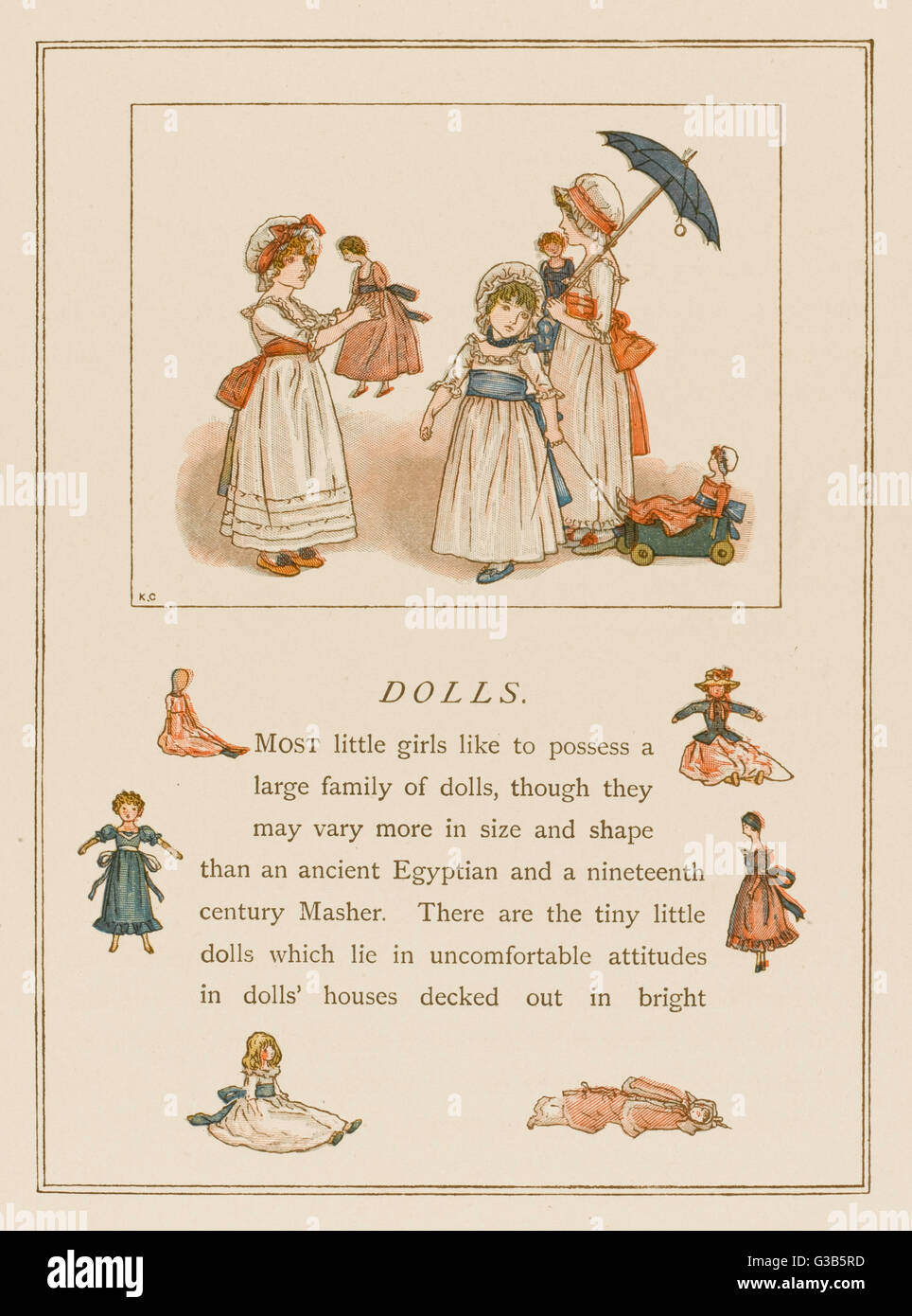 GREENAWAY GIRLS & DOLLS Stock Photo