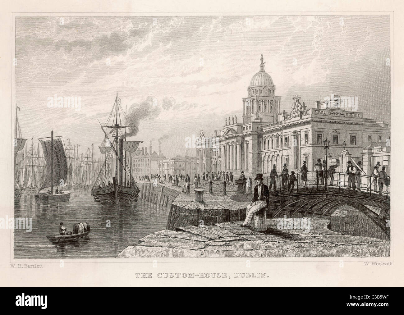 CUSTOM HOUSE/DUBLIN 1840 Stock Photo