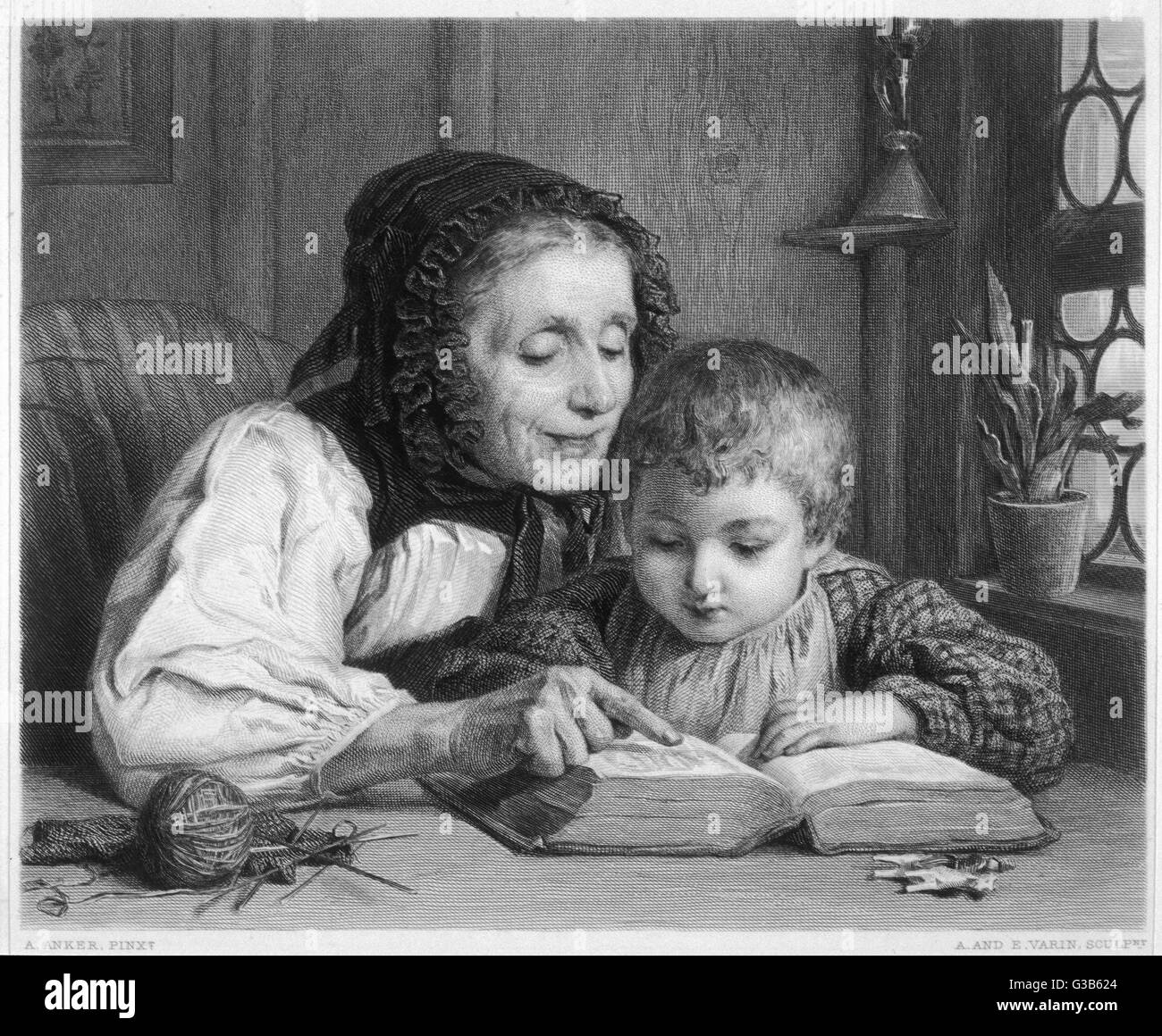 Grandmother with her grandson Black and White Stock Photos & Images Alamy