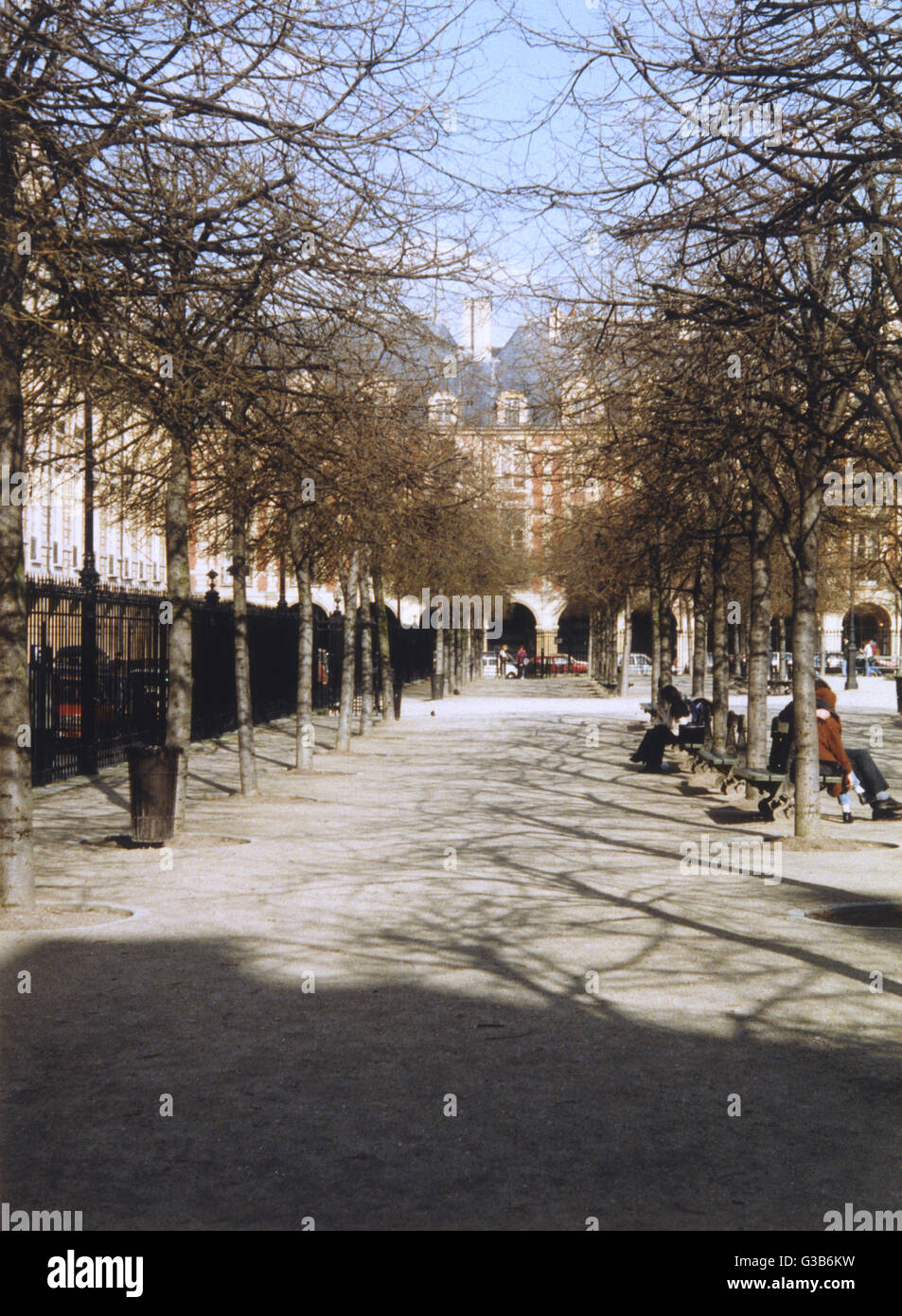 Place des Vosges on a sunny autumn day        Date: 1993 Stock Photo