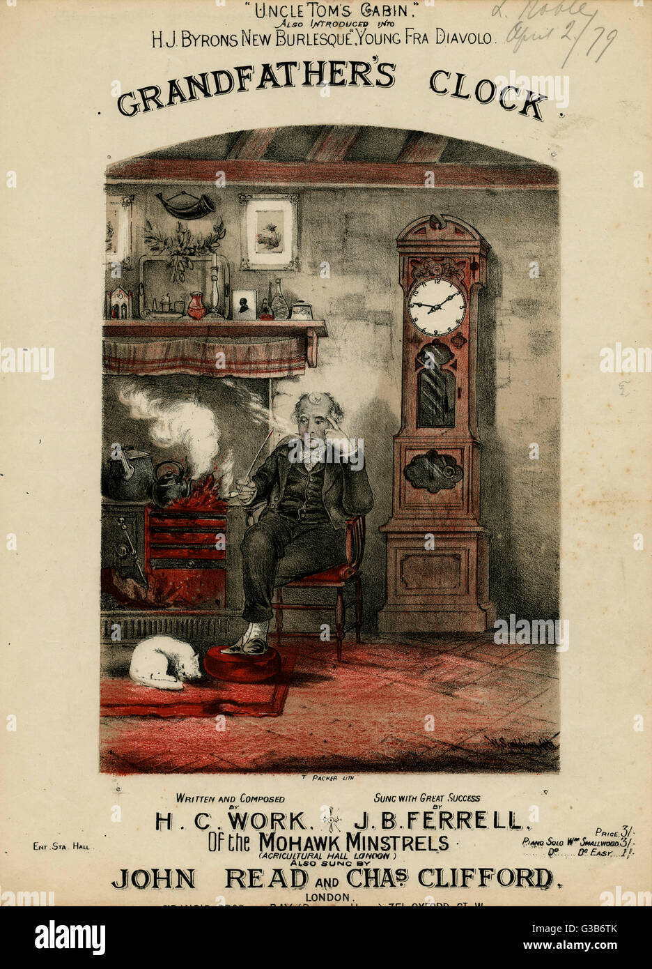 Grandfather's Clock 1860 Stock Photo