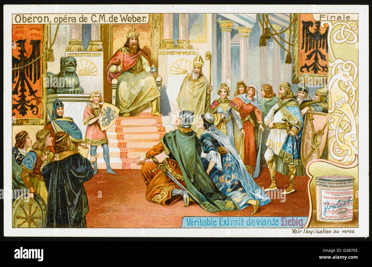 The finale : at the court of  Charlemagne, Huon is pardoned  for whatever it was he did,  he and Reiza are betrothed,  and all is for the best in  this best of all worlds...     Date: first performed 1826 Stock Photo