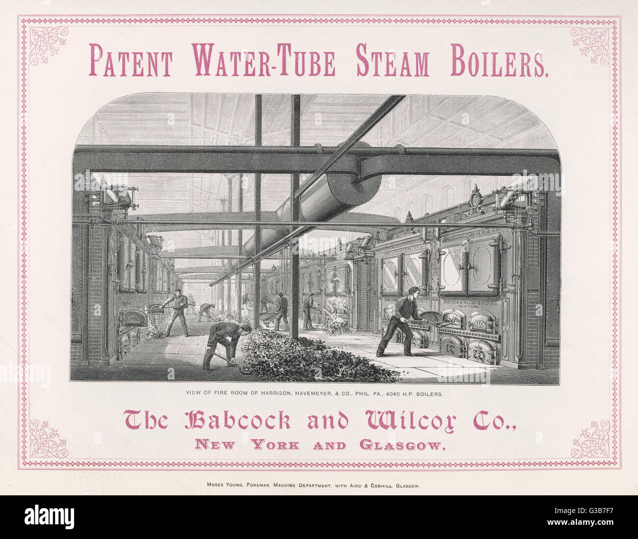 STEAM BOILERS/1885 AD Stock Photo